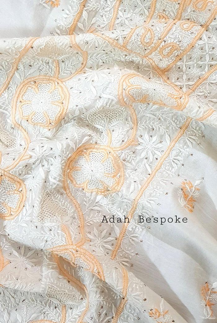 Chikankari Mul Chanderi Designer Suit - Adah Chikankari