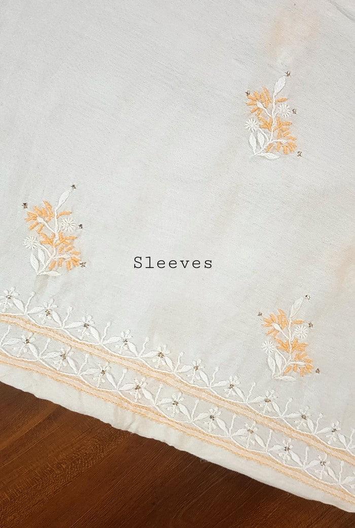 Chikankari Mul Chanderi Designer Suit - Adah Chikankari