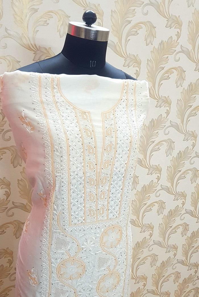 Chikankari Mul Chanderi Designer Suit - Adah Chikankari