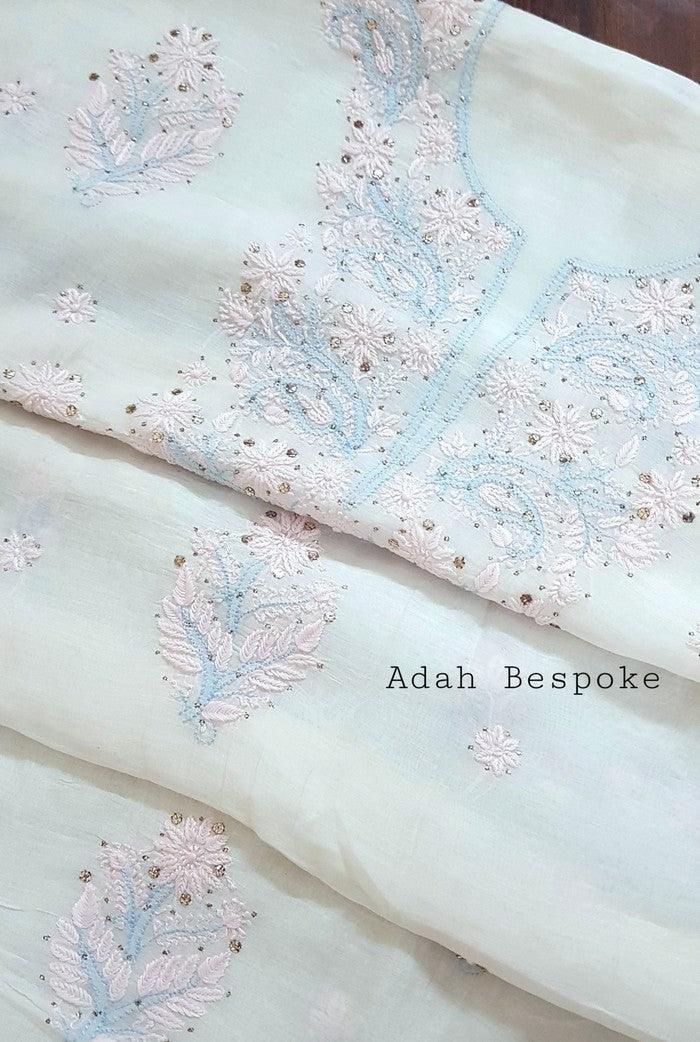 Chikankari Mul Chanderi Designer Suit - Adah Chikankari