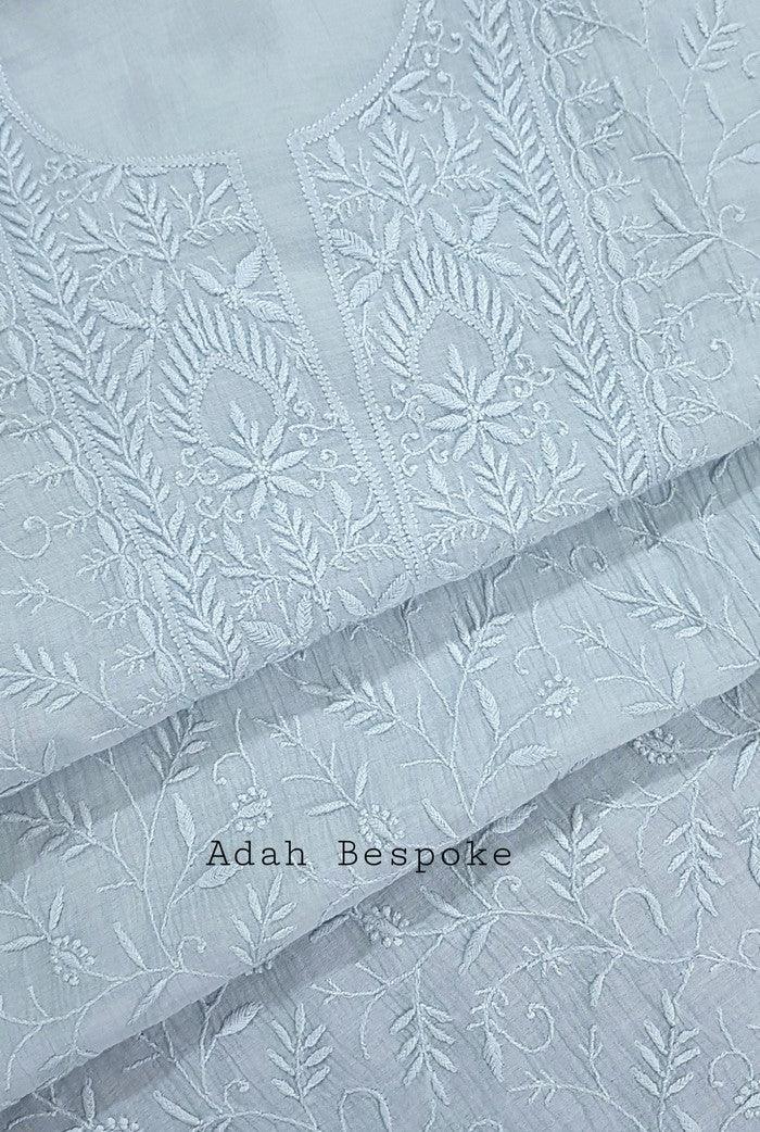 Chikankari Mul Chanderi Suit - Adah Chikankari