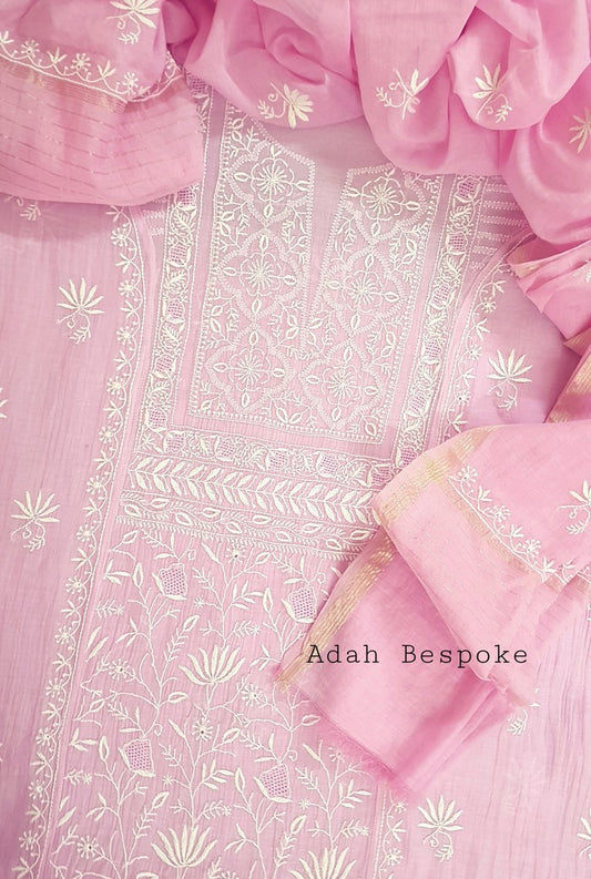 Chikankari Mul Chanderi Suit