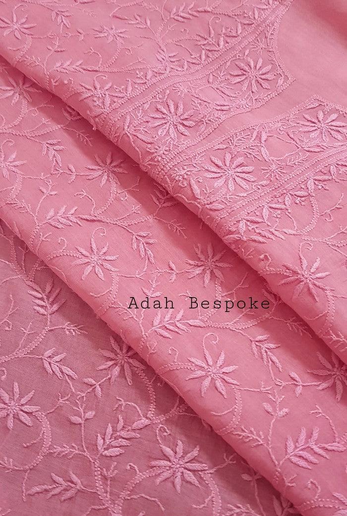 Chikankari Mul Chanderi Suit - Adah Chikankari