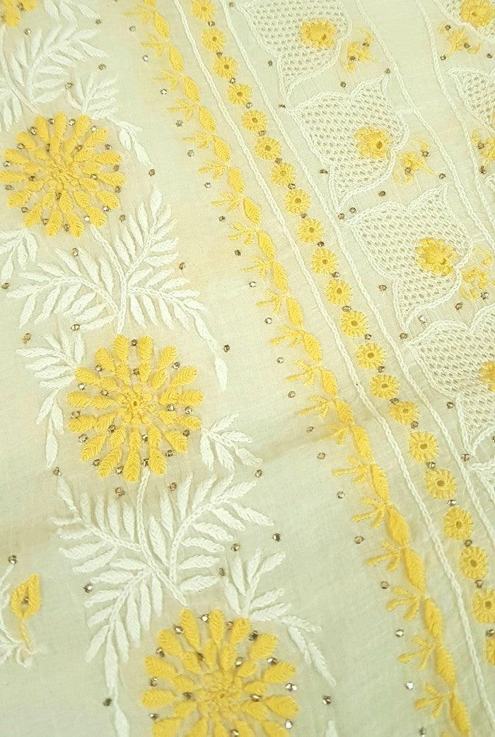 Chikankari Mul Chanderi Designer Suit - Adah Chikankari
