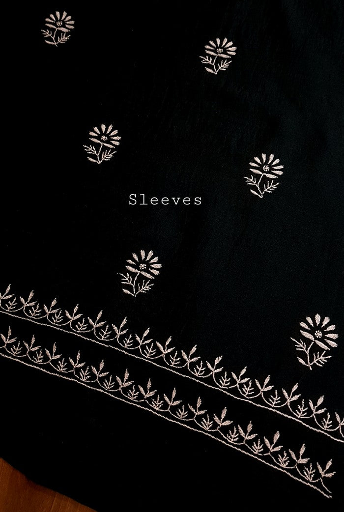 Chikankari Moonga Silk Set ( Do Taar )