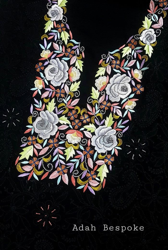 Chikankari Georgette Suit ( Parsi Work ) - Adah Chikankari