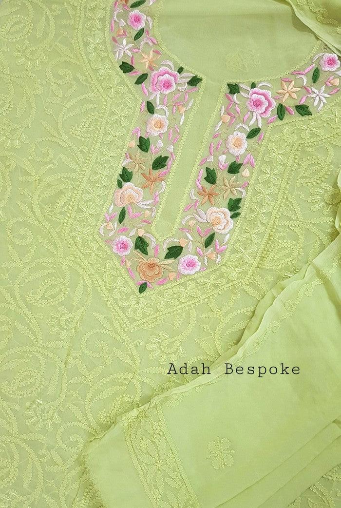 Chikankari Georgette Suit ( Parsi Work )