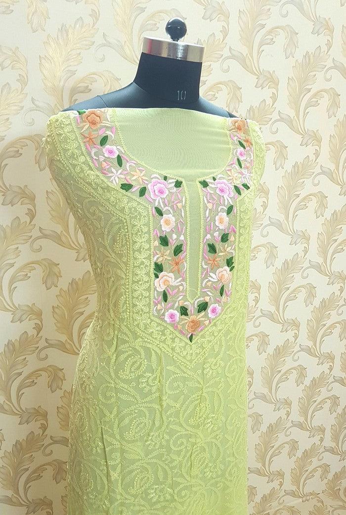 Chikankari Georgette Suit ( Parsi Work )