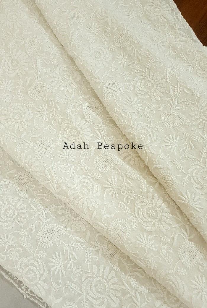 Pure Georgette Chikankari Saree ( Do Taar ) - Adah Chikankari