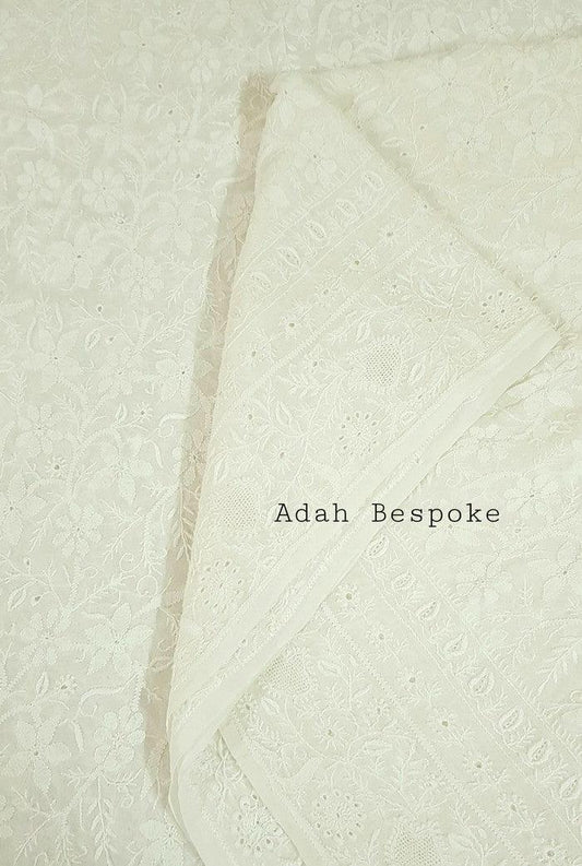 Pure Georgette Chikankari Saree ( Ek Taar ) - Adah Chikankari