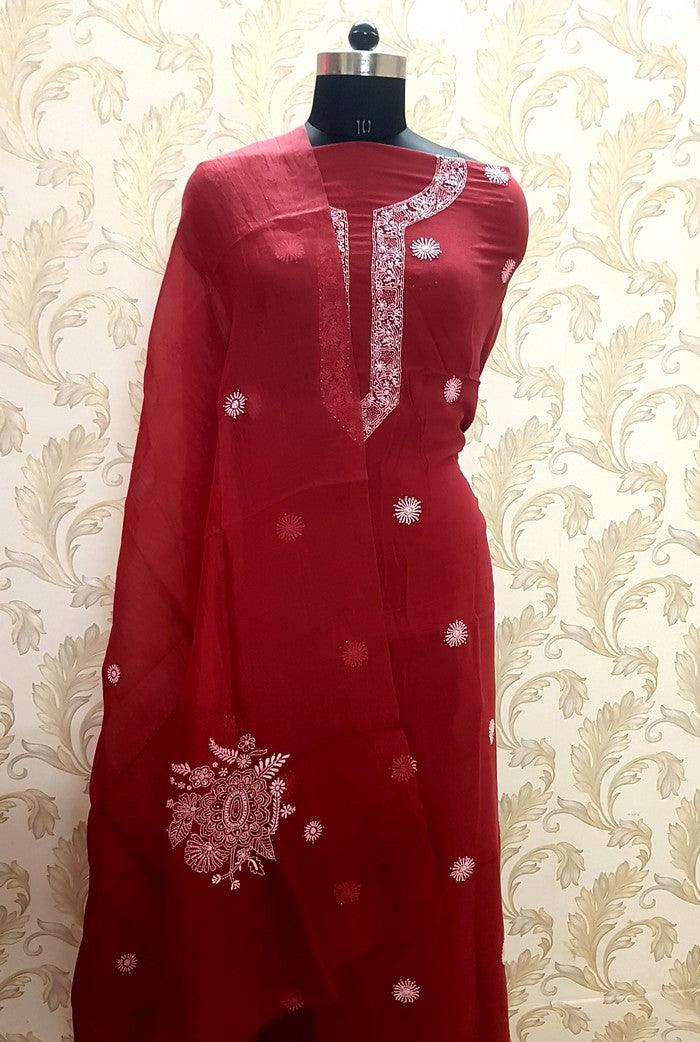 Chikankari Pure Georgette Suit ( Fine Work ) - Adah Chikankari