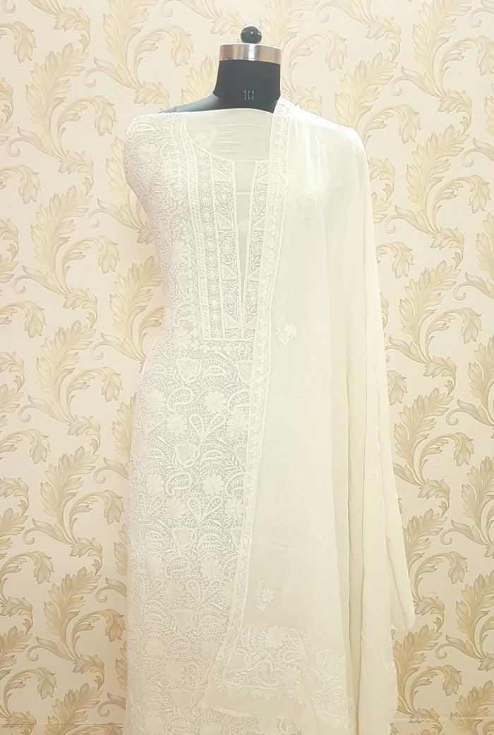 Chikankari Pure Georgette Suit ( Ek & Do Taar )