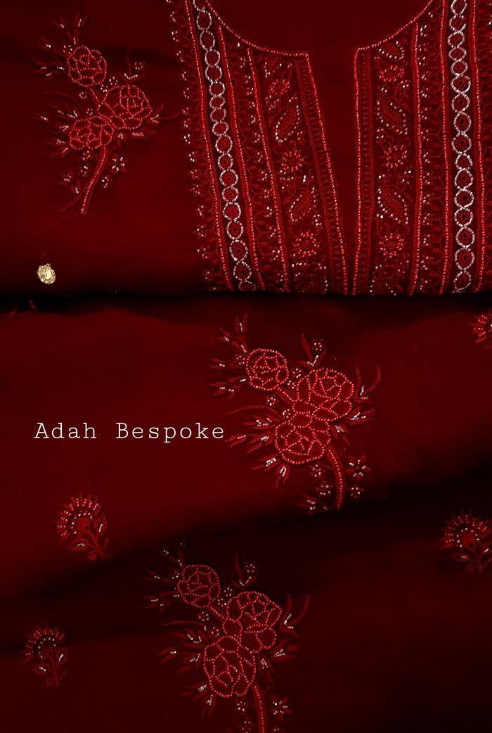 Chikankari Pure Organza Silk ( Pearl Work )