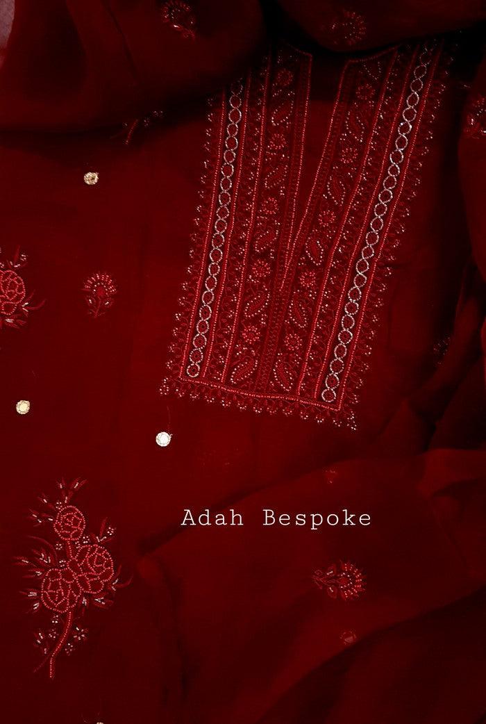 Chikankari Pure Organza Silk ( Pearl Work )