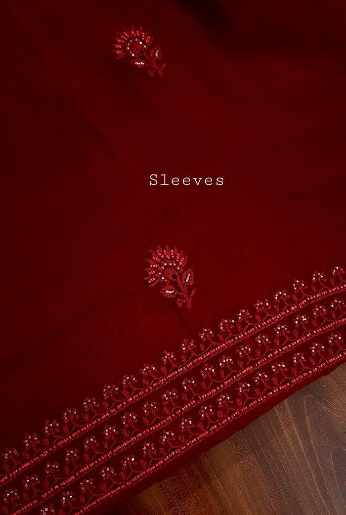 Chikankari Pure Organza Silk ( Pearl Work )