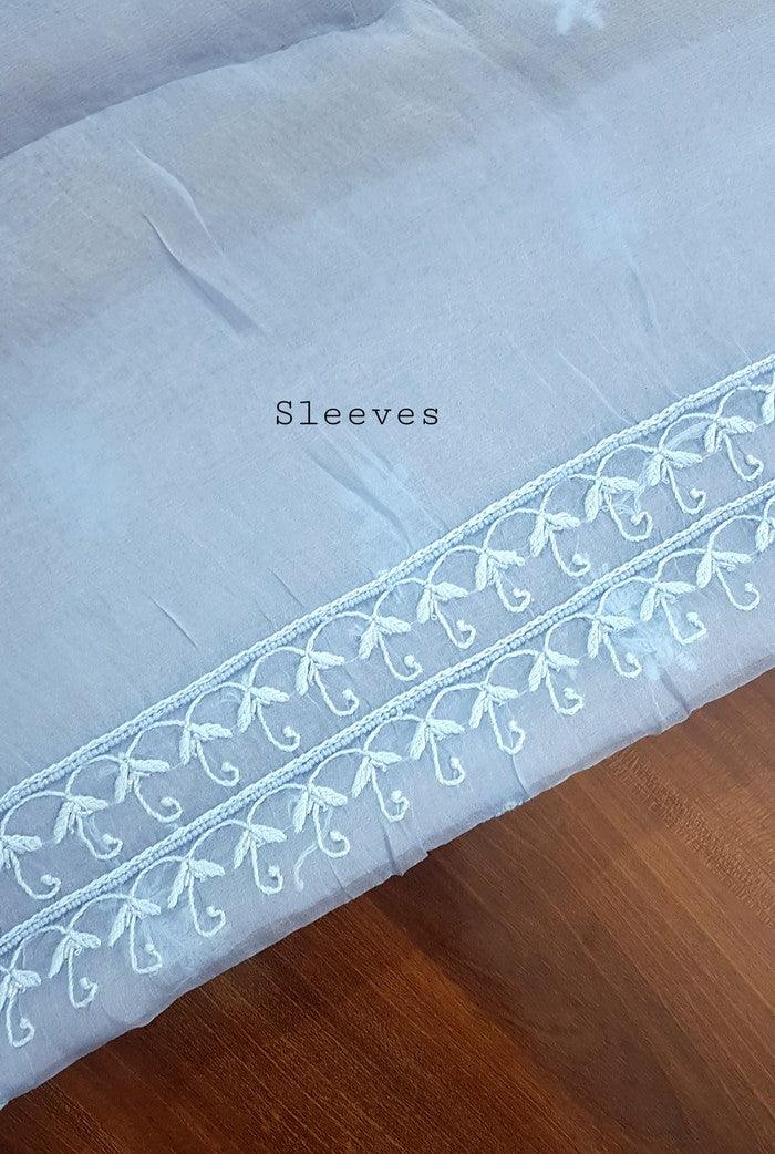 Chikankari Pure Organza Silk ( Pearl Work ) - Adah Chikankari