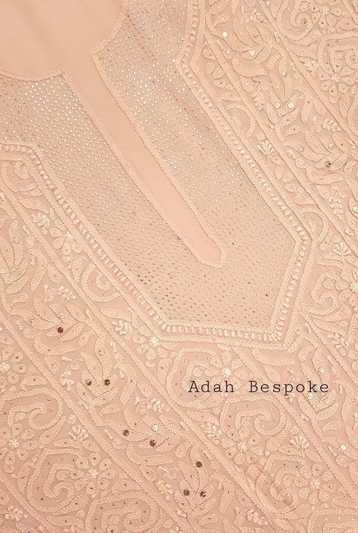 Chikankari Georgette Kurta & Dupatta ( Mukaish )