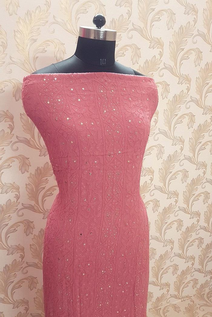 Chikankari Georgette Kurta & Dupatta ( Mukaish ) - Adah Chikankari