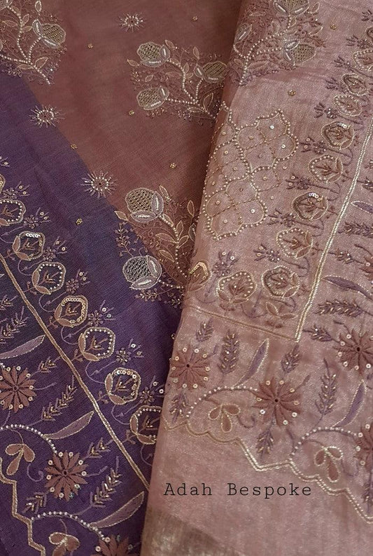 Designer Tissue Silk Saree - Adah Chikankari