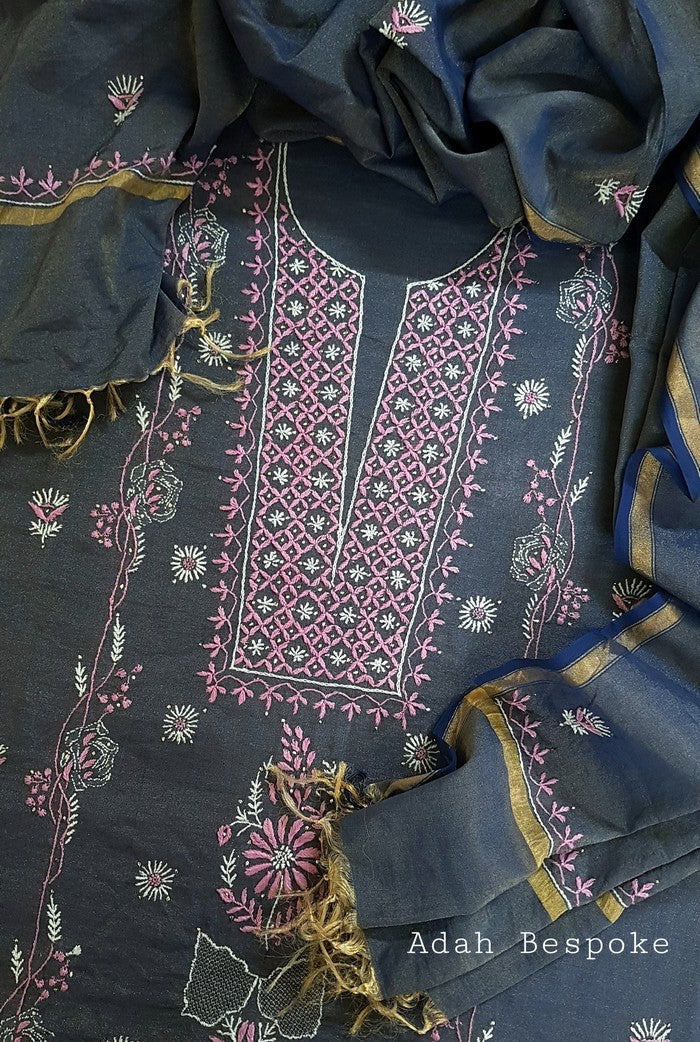 Tissue Silk Designer Suit ( Kurta & Dupatta )