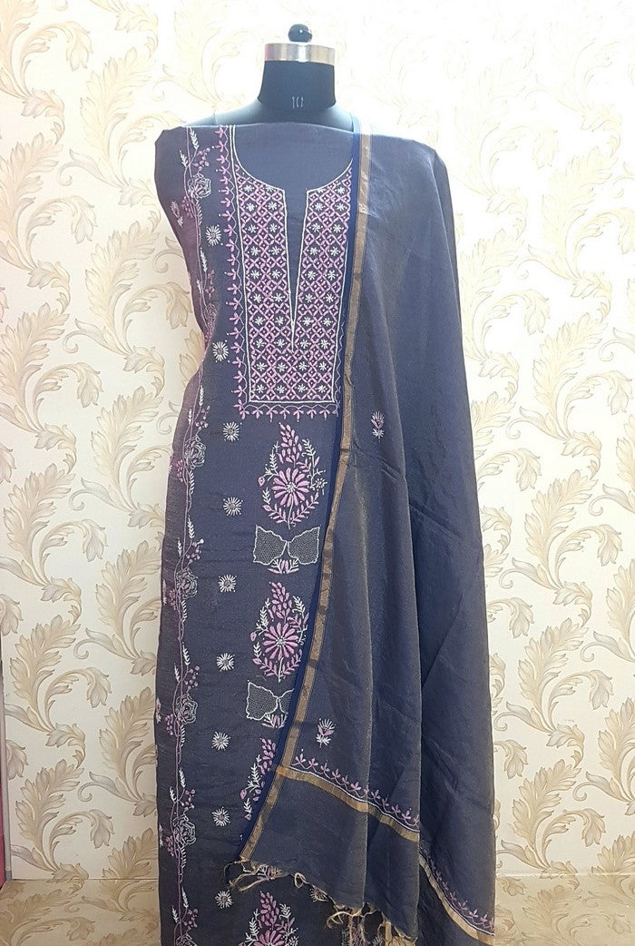 Tissue Silk Designer Suit ( Kurta & Dupatta )