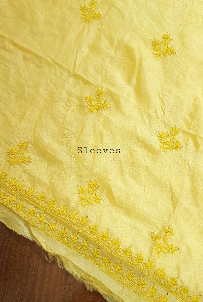Chikankari Tussar Silk Set ( Do Taar )
