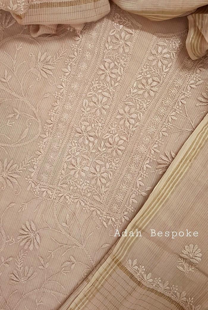 Chikankari Maheshwari Cotton Set - Adah Chikankari