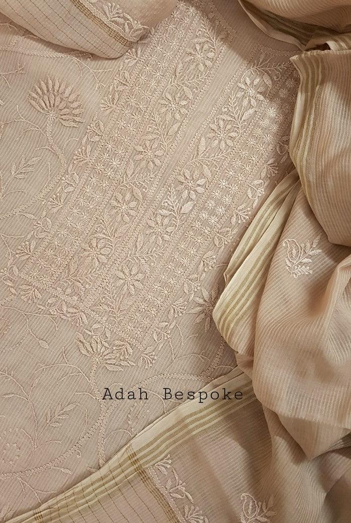 Chikankari Maheshwari Cotton Set - Adah Chikankari