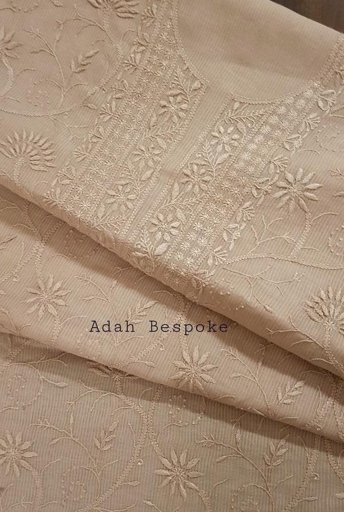 Chikankari Maheshwari Cotton Set - Adah Chikankari