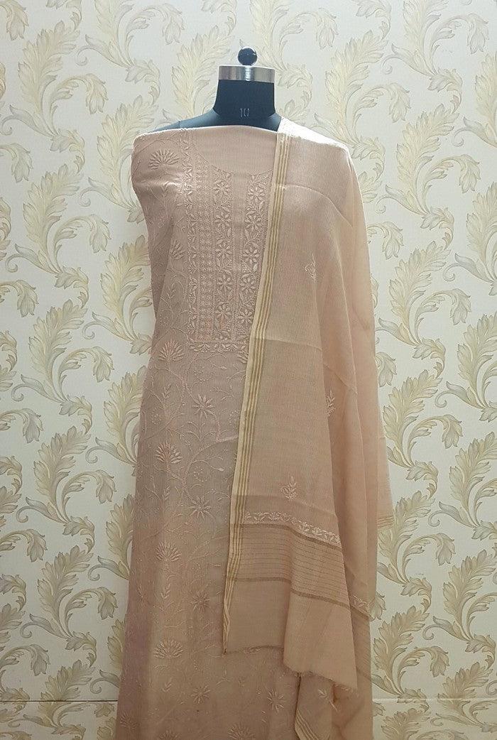 Chikankari Maheshwari Cotton Set - Adah Chikankari