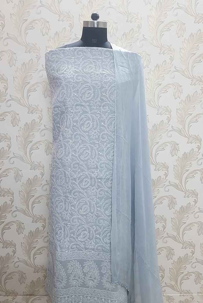 Chikankari Cotton Suit ( 3 Piece ) - Adah Chikankari