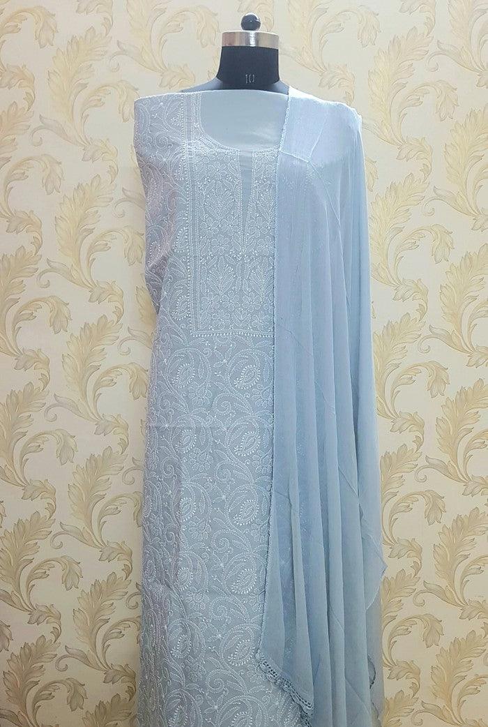 Chikankari Cotton Suit ( 3 Piece ) - Adah Chikankari