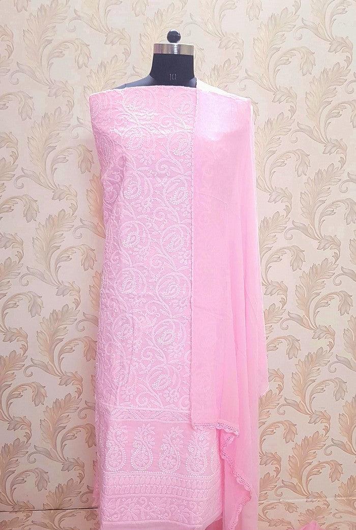 Chikankari Cotton Suit ( 3 Piece ) - Adah Chikankari