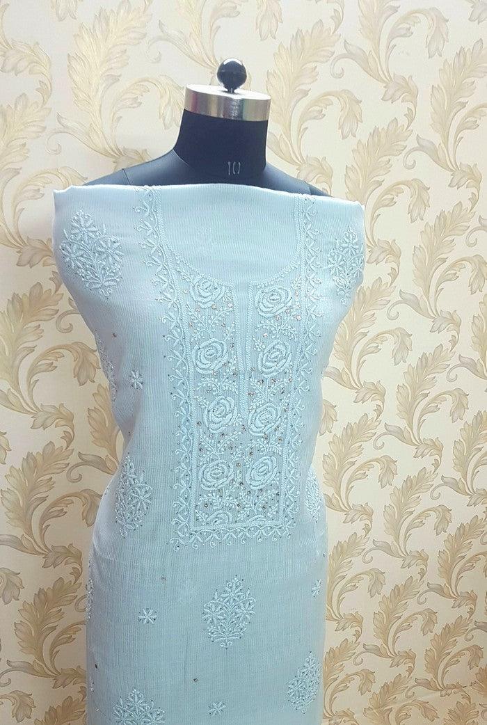 Chikankari Maheshwari Cotton Set - Adah Chikankari