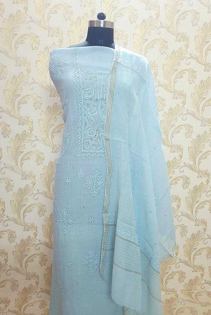 Chikankari Maheshwari Cotton Set - Adah Chikankari