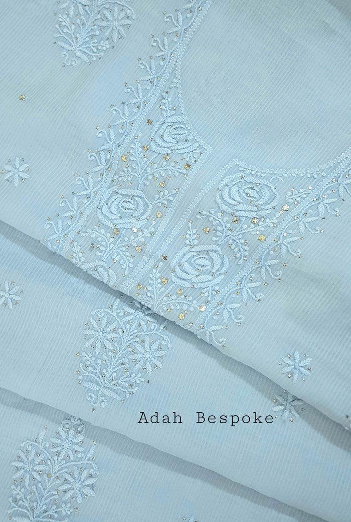 Chikankari Maheshwari Cotton Set - Adah Chikankari