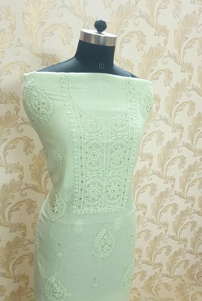 Chikankari Maheshwari Cotton Set - Adah Chikankari