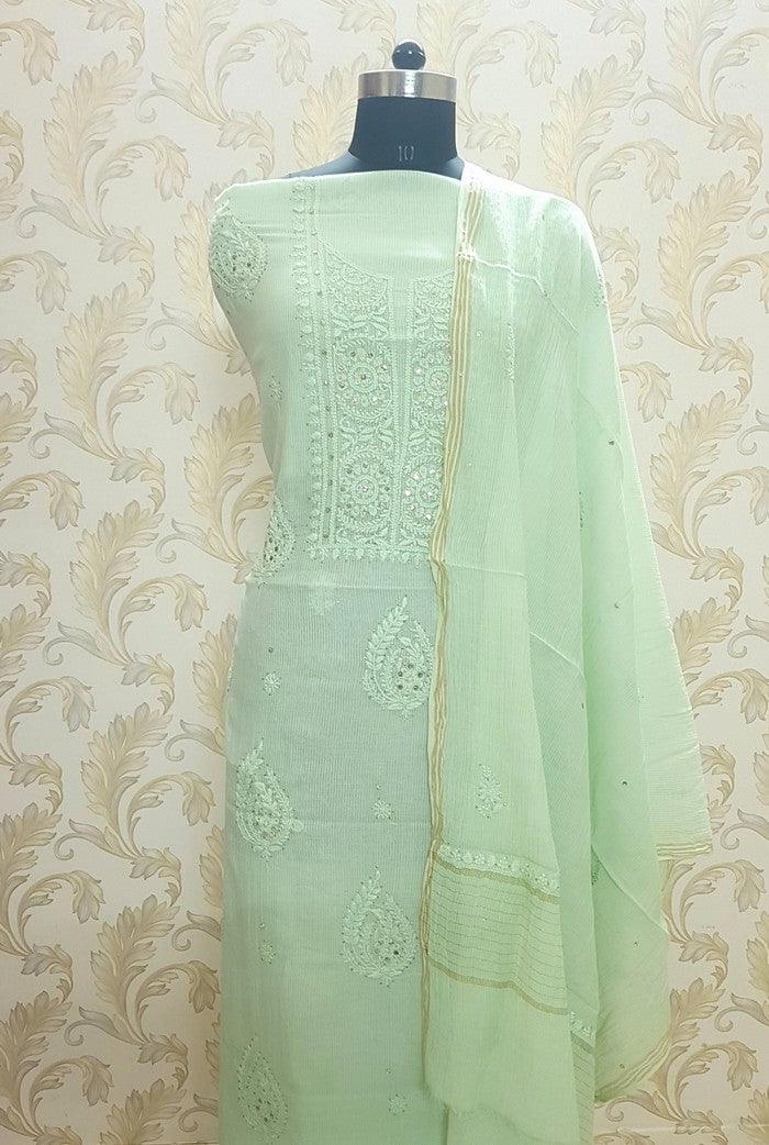 Chikankari Maheshwari Cotton Set - Adah Chikankari
