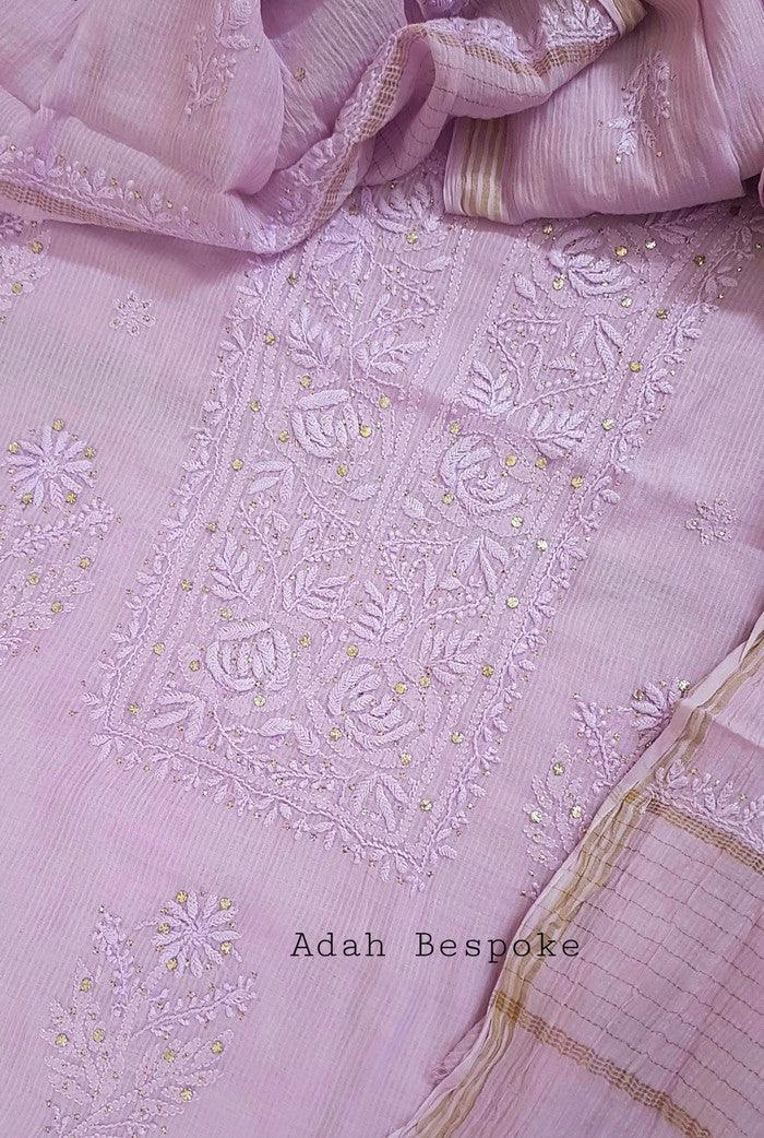 Chikankari Maheshwari Cotton Set - Adah Chikankari