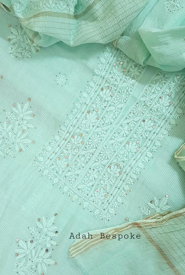 Chikankari Maheshwari Cotton Set - Adah Chikankari