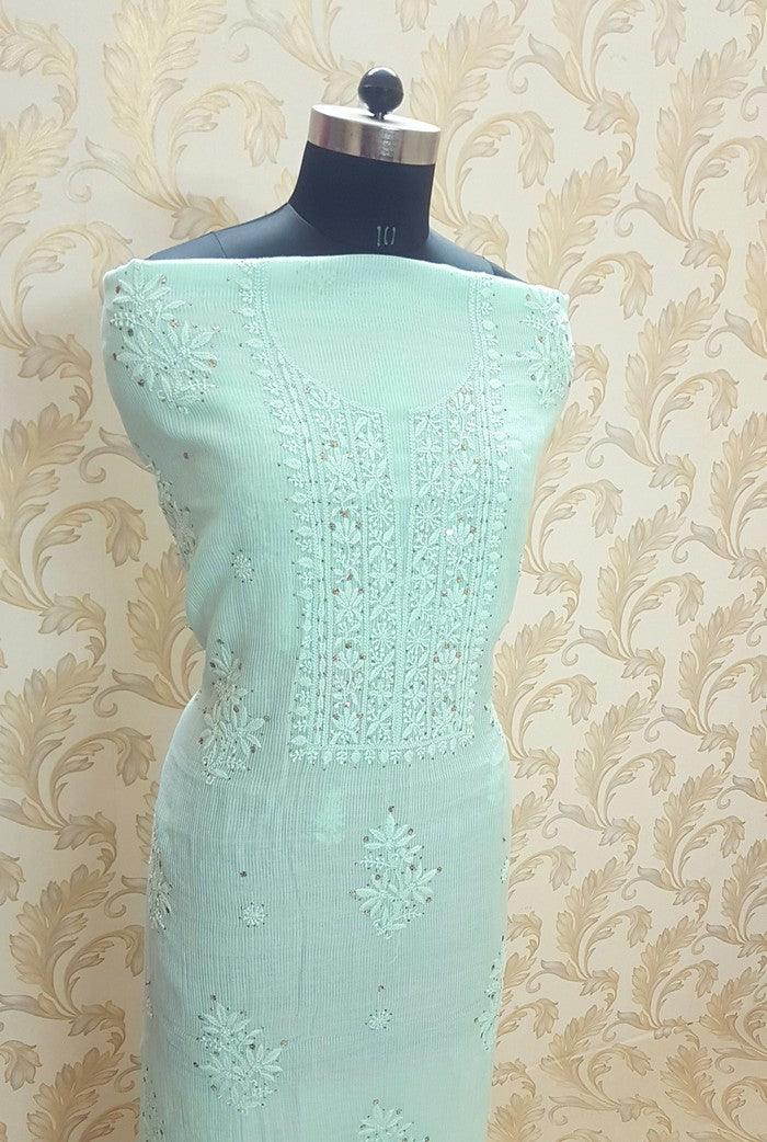 Chikankari Maheshwari Cotton Set - Adah Chikankari