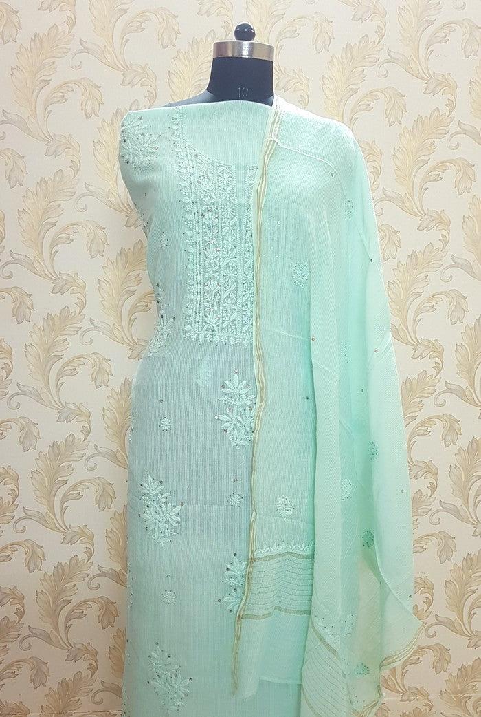 Chikankari Maheshwari Cotton Set - Adah Chikankari