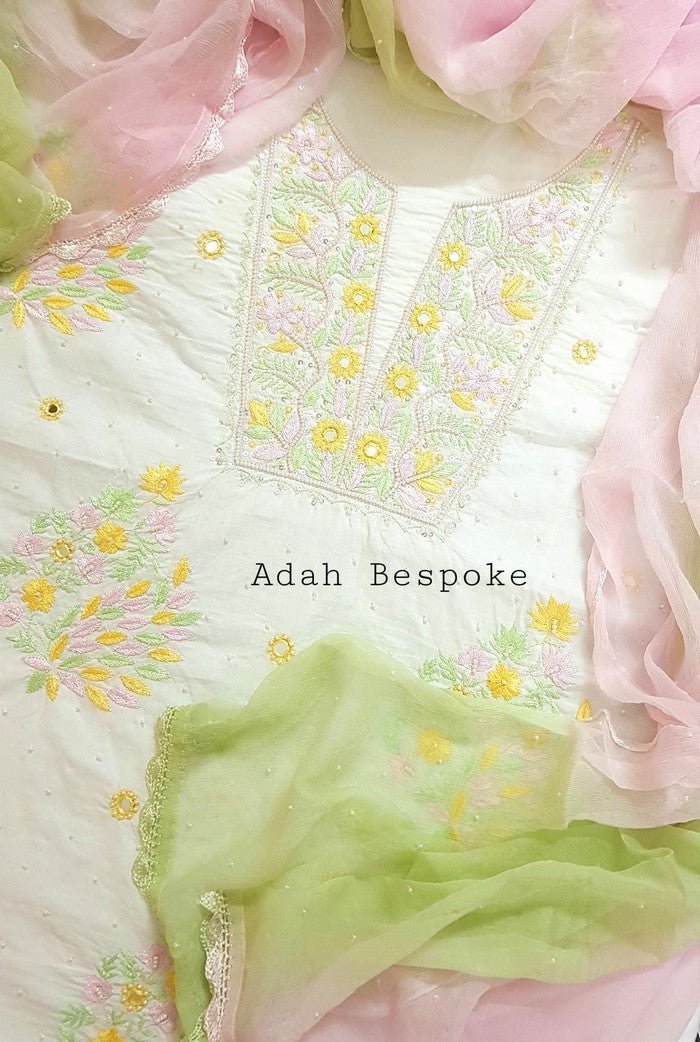 Mulmul Cotton Full Suit ( Zardozi Work )