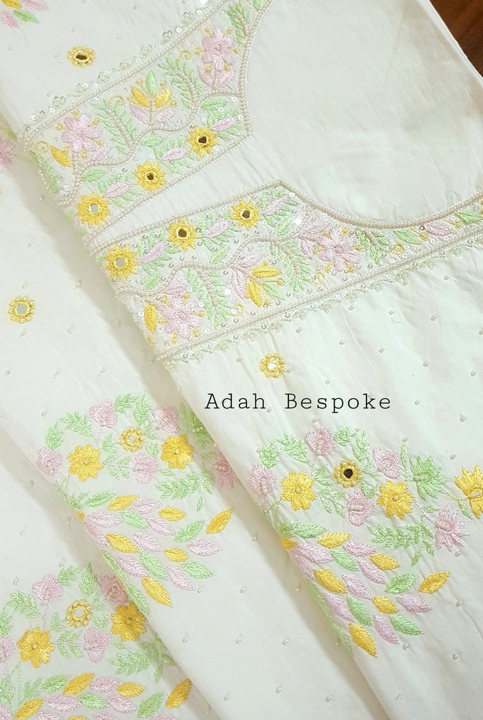 Mulmul Cotton Full Suit ( Zardozi Work )