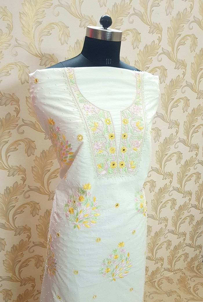 Mulmul Cotton Full Suit ( Zardozi Work )
