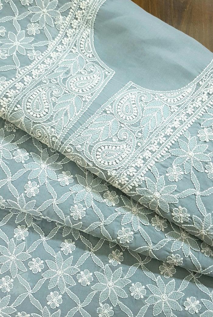 Chikankari Cotton Suit ( Cotton Dupatta ) - Adah Chikankari