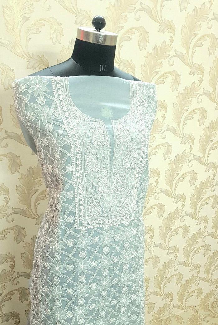 Chikankari Cotton Suit ( Cotton Dupatta ) - Adah Chikankari