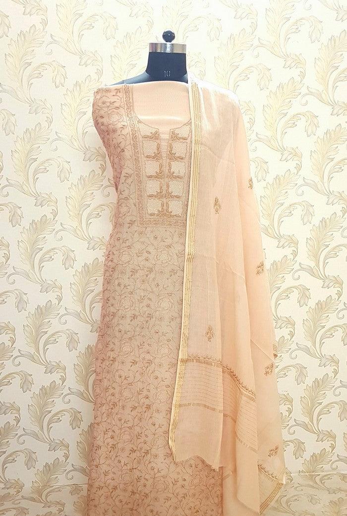 Premium Maheshwari Cotton Set ( Do Taar ) - Adah Chikankari