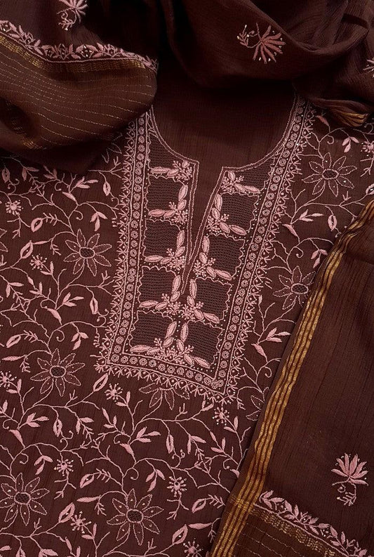 Premium Maheshwari Cotton Set ( Do Taar ) - Adah Chikankari