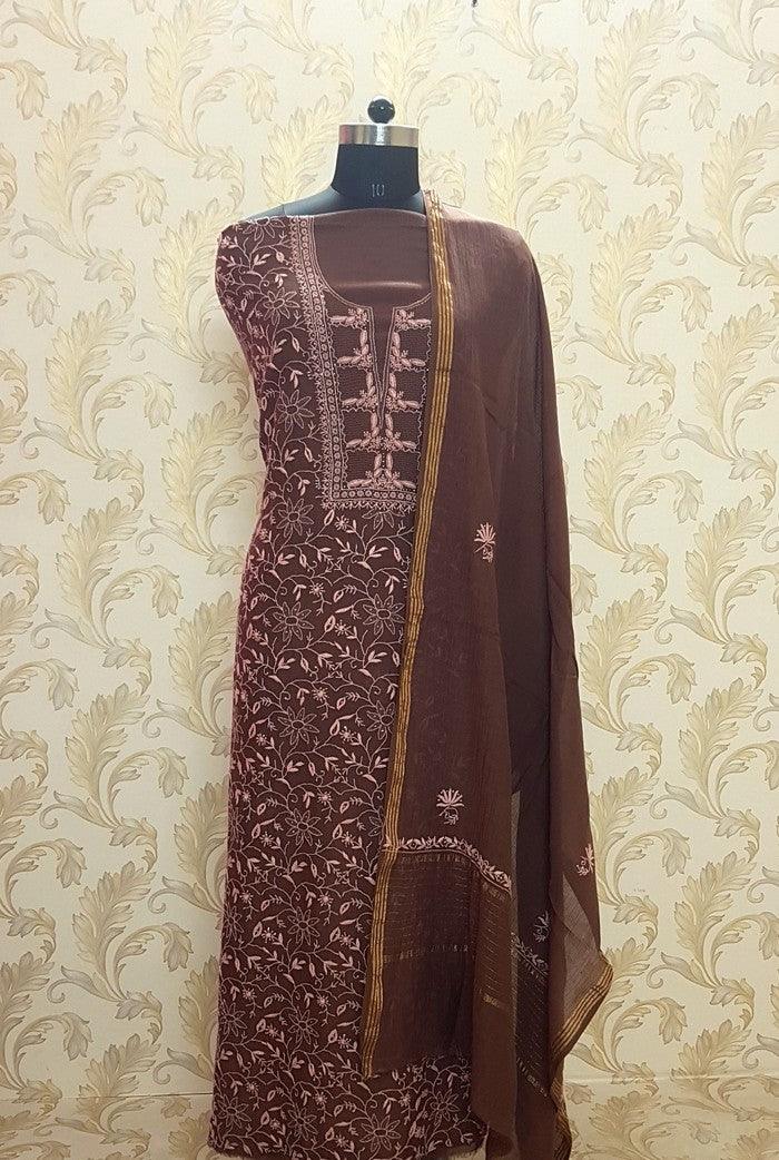 Premium Maheshwari Cotton Set ( Do Taar ) - Adah Chikankari